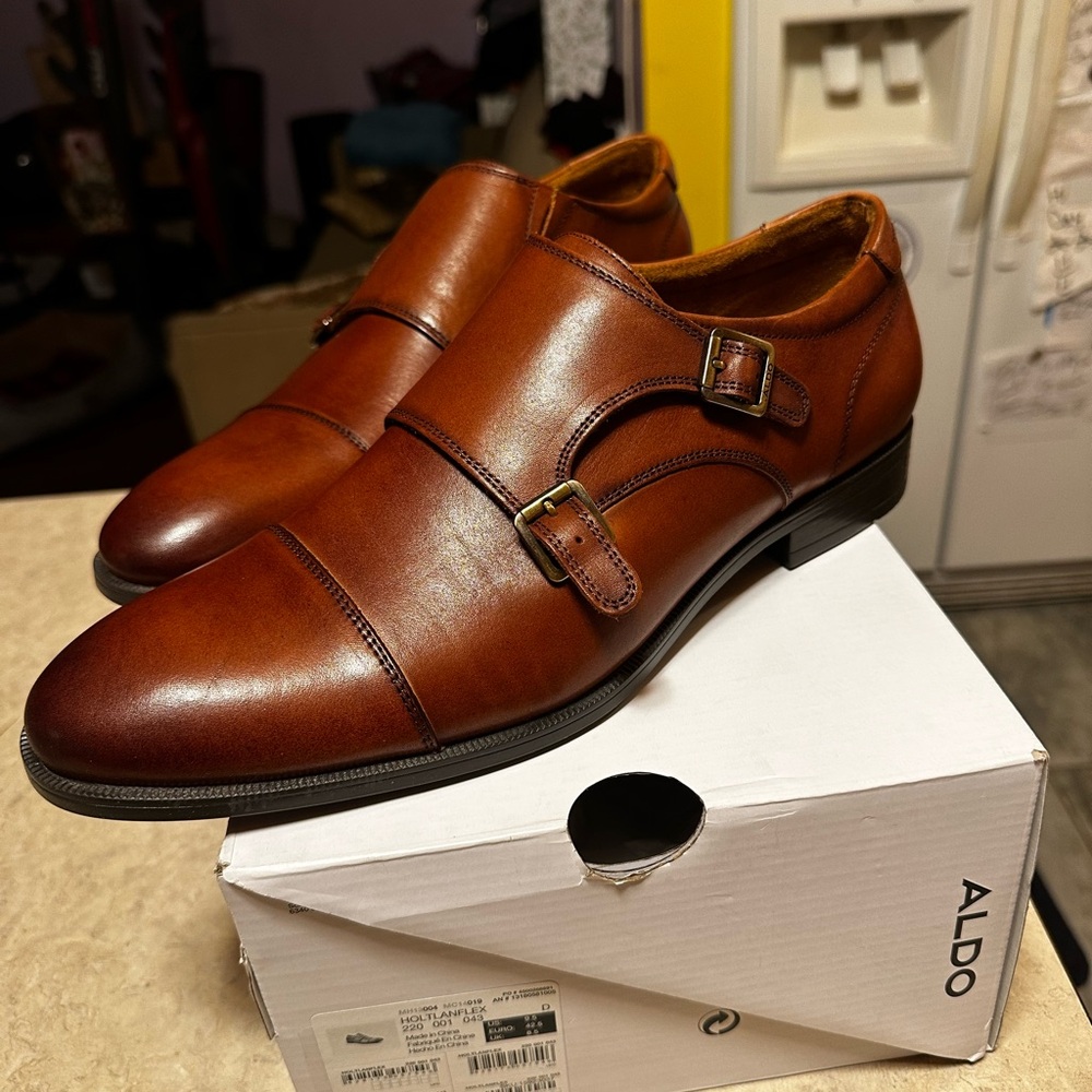 Brand new, never used Aldo double monk strap shoes size 9.5.